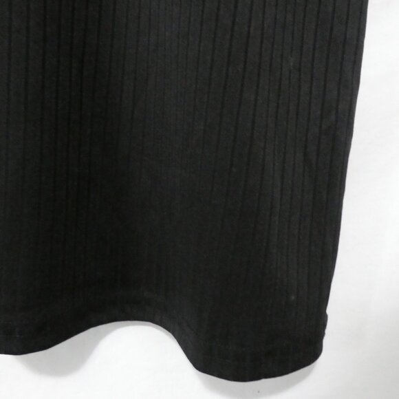 EKOUAER | XXL | Classic Black Relaxed Ribbed Short Sleeve Top - Picture 9 of 16